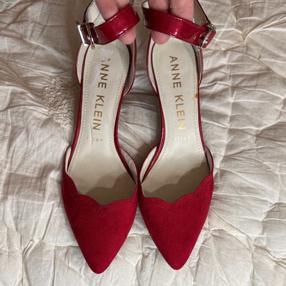 Anne Klein Red kitten Heeled Sandals - Picture 1 of 7